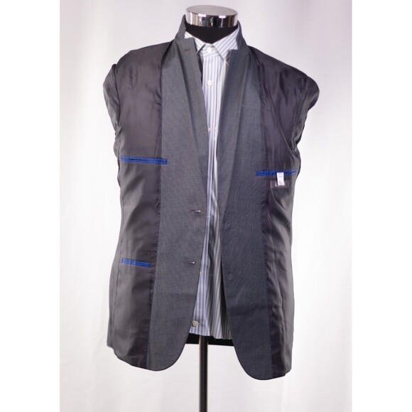 Kenneth Cole Men Reaction Two Button Striped Gray Men's Blazer Sportcoat 38R - Picture 8 of 11